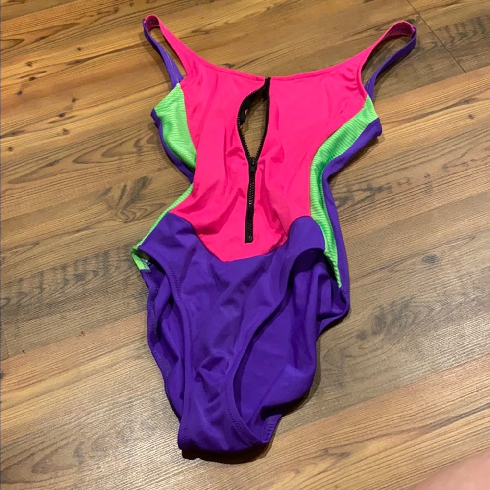 Tri- Colored Jag one piece swimsuit - 12